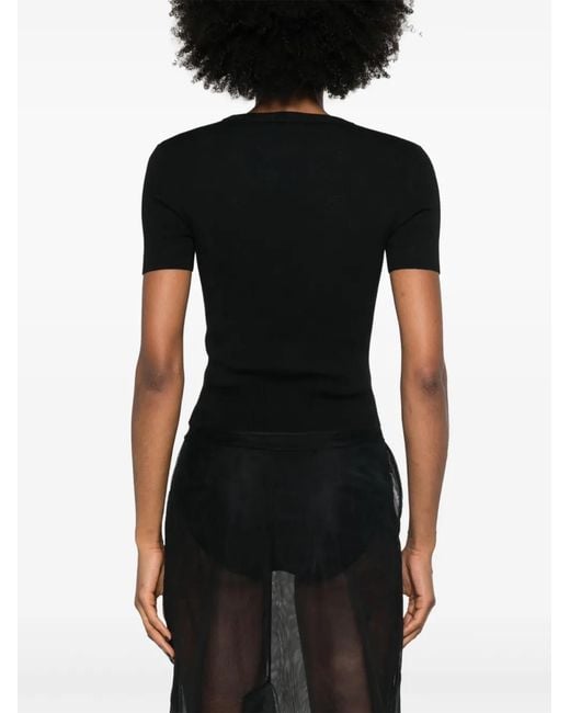 Balenciaga Black Open-Knit Wool Top