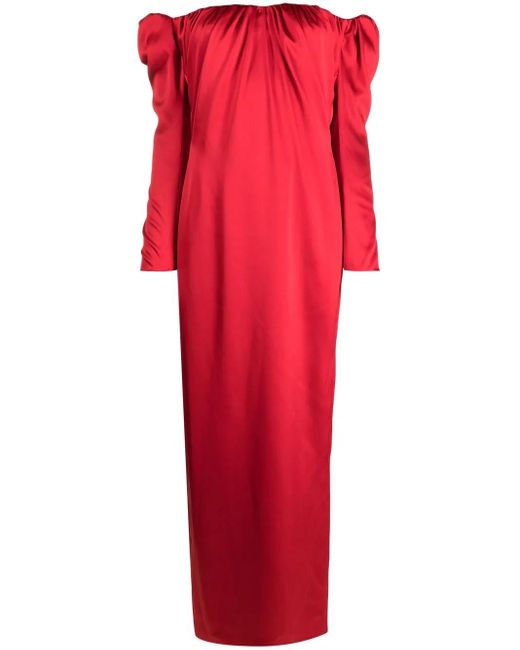 V:PM ATELIER Red Schulterfreies Kleid