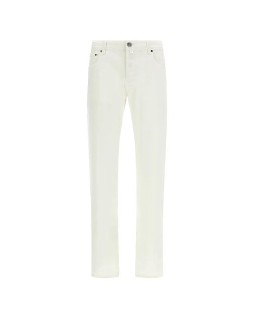 Jacob Cohen White Bard Stonewashed Jeans for men