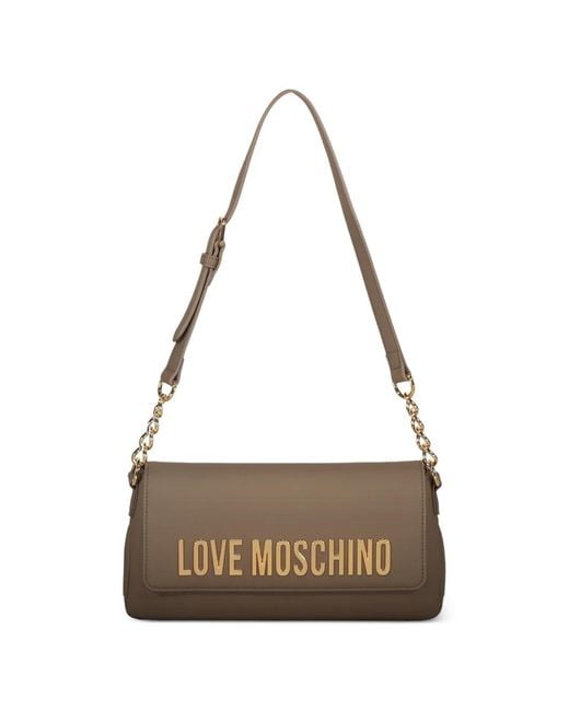 Love Moschino White Flap Chain Shoulder Bag