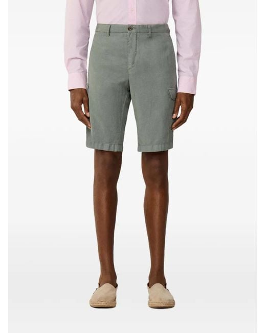 Hackett Gray Sanderson Garment-Dyed Cargo Shorts for men