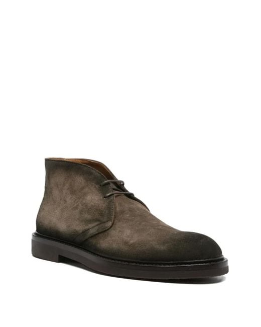 Officine Creative Brown Suede Lace-Up Boots for men