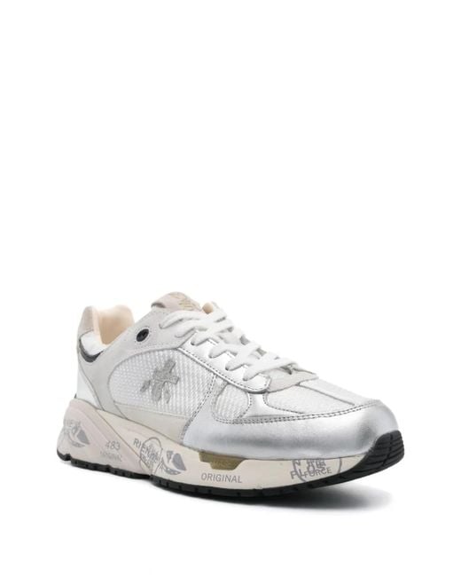 Premiata White Flat Shoes