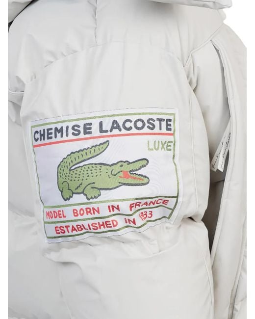 メンズ Lacoste キルティング コート White