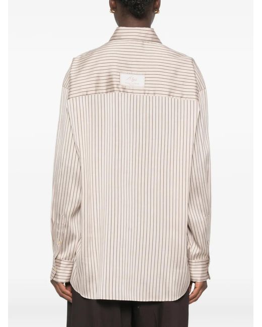 Alysi White Striped Long-Sleeve Shirt