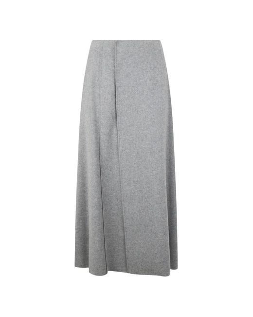 Alberta Ferretti Gray High-Waisted Maxi Skirt