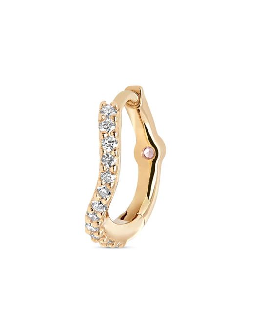Maria Black Metallic 14Kt Wave Diamond Huggie Earring