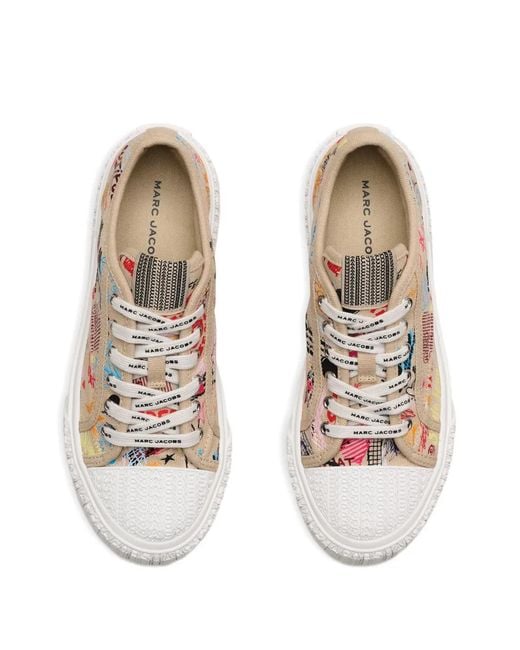 Marc Jacobs White The Punk Scribble Lace-Up Sneakers
