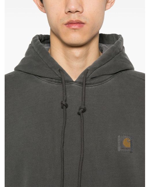 Hoodie en coton à patch logo Carhartt pour homme en coloris Gray