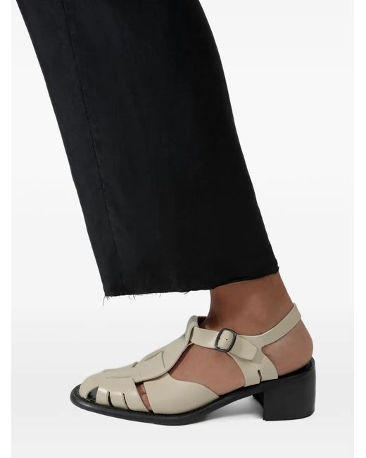 Hereu White Pesca Heeled Fisherman Sandals