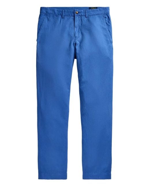 Polo Ralph Lauren Broek Met Platte Voorkant in het Blue voor heren