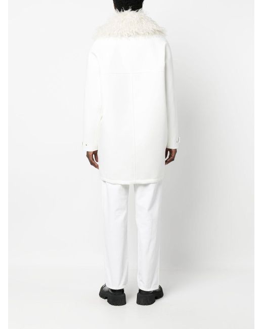 Manteau oversize bordé de fourrure artificielle Courreges en coloris Blanc  | Lyst