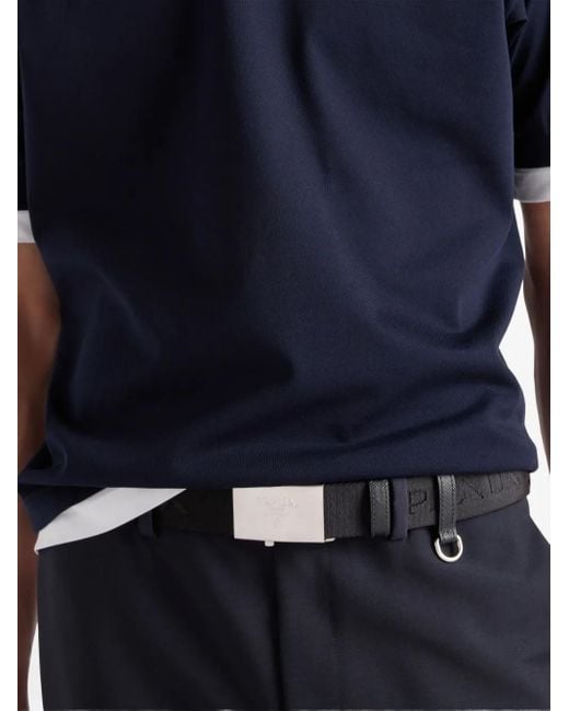 Prada Black Logo-Tape Belt for men