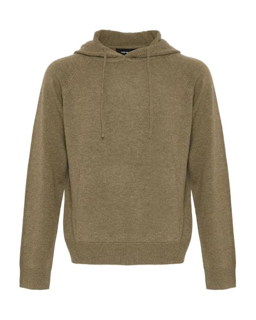 Yves Salomon Green Knitted Hoodie for men