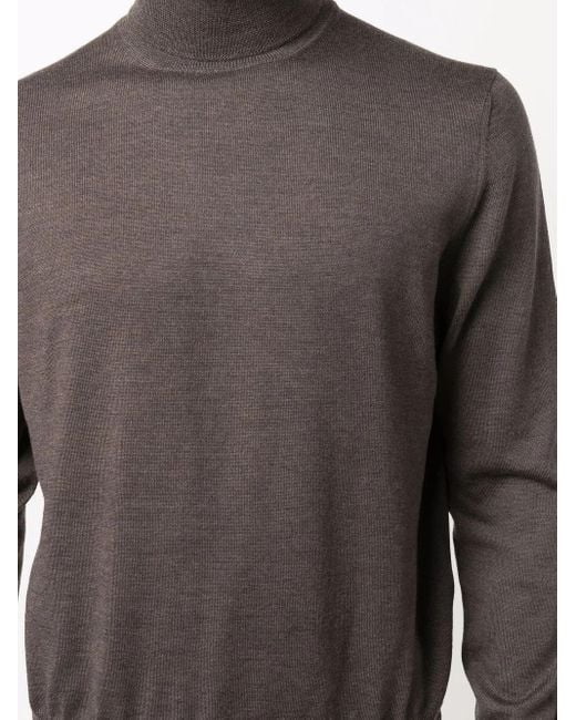 D4.0 Gray Roll Neck Knitted Jumper for men
