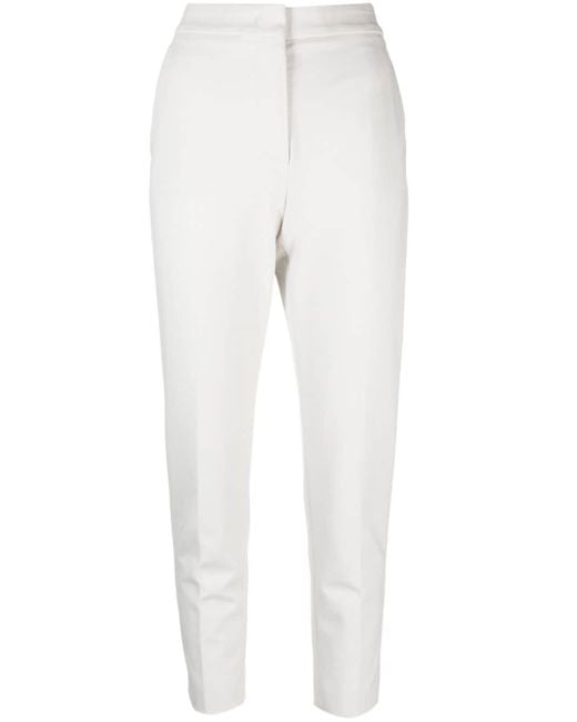Pantalon fuselé à plis marqués Max Mara en coloris White