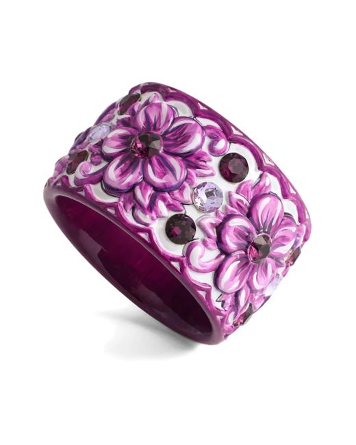 Dolce & Gabbana Purple Crystal-Embellished Bracelet