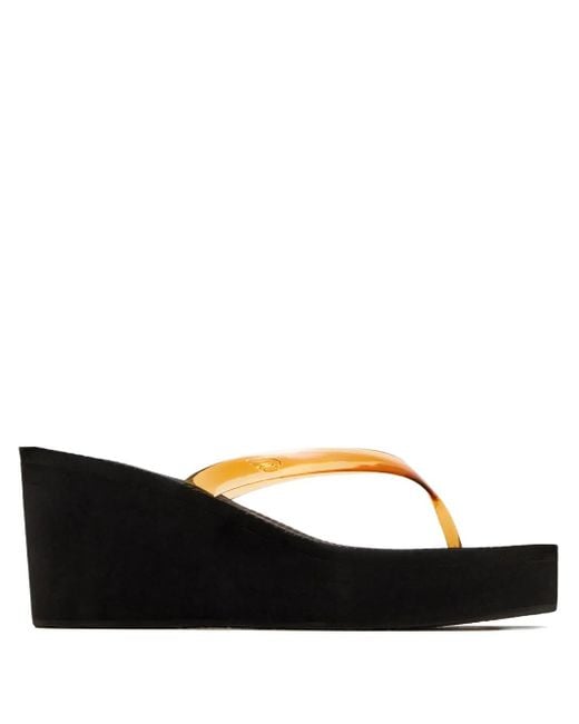 Ancient Greek Sandals Black Etheria Platform Slides