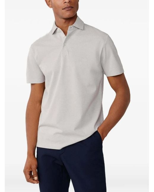 Hackett White Oxford Pique Short-Sleeve Polo Shirt for men