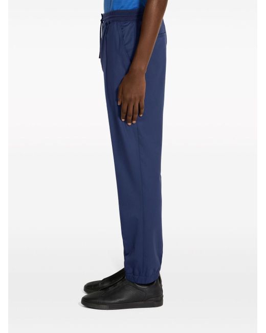 Zegna Blue High Performance Wool joggers for men