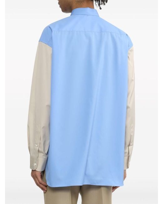 Comme des Garçons Blue Colourblock Cotton Shirt for men
