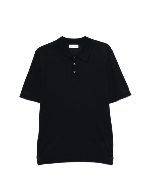 Roberto Collina Black Short-Sleeve Polo Shirt for men