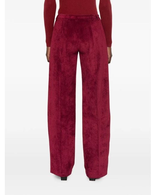 ERMANNO FIRENZE Red Corduroy-Effect Palazzo Pants