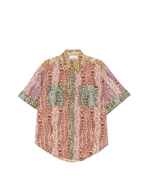 ALÉMAIS Pink Varna Snake-Print Shirt