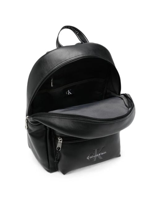 Calvin Klein Black Logo-Print Backpack for men