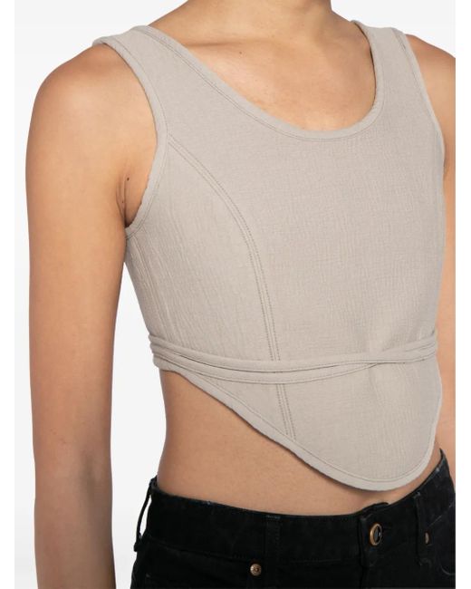 Low Classic Gray Cropped Corset Top