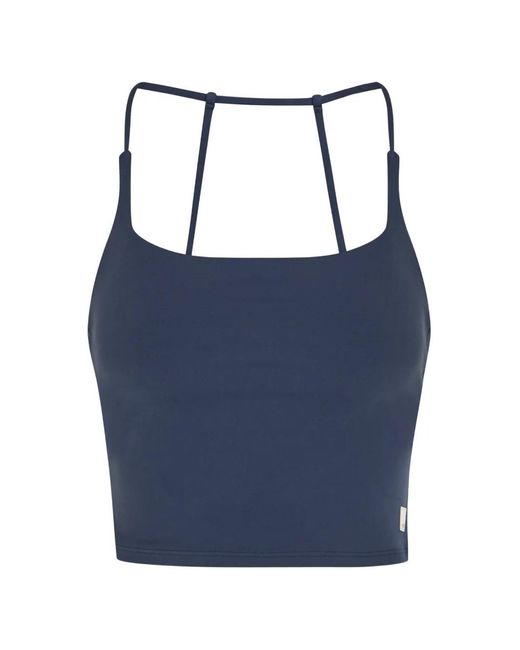 vuori Blue Allthefeels Strappy Cropped Top