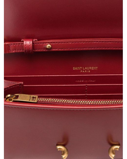 Saint Laurent Red Le Maillon Leather Crossbody Bag