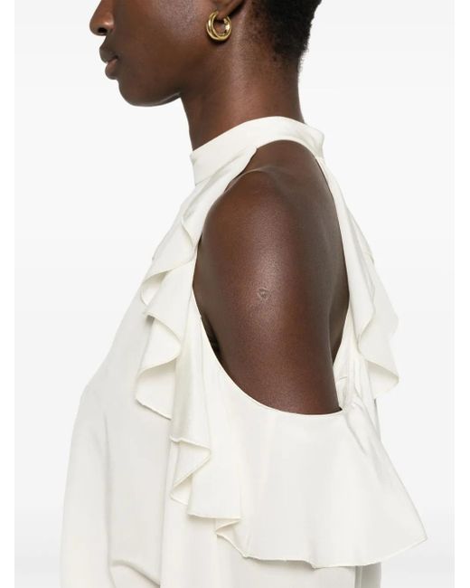 Etro White Draped-Detailed Blouse
