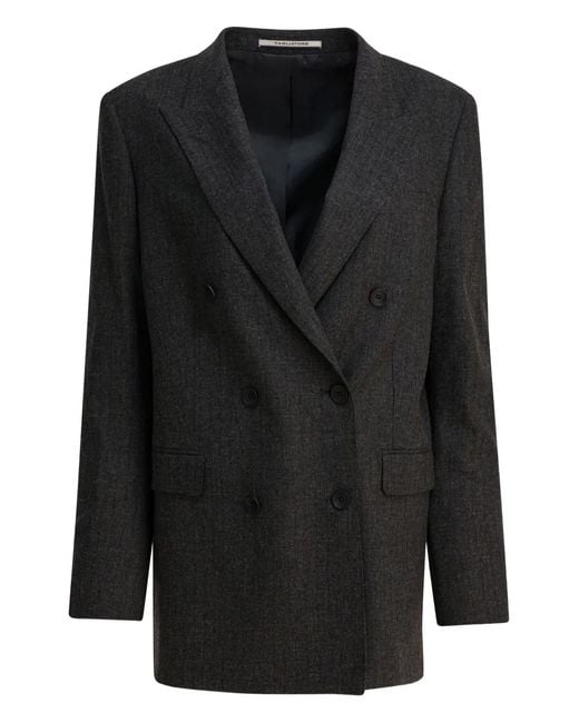 Tagliatore Black Double-Breasted Blazer
