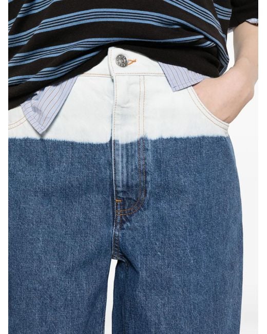 Marni Blue Gradient Wide Leg Jeans
