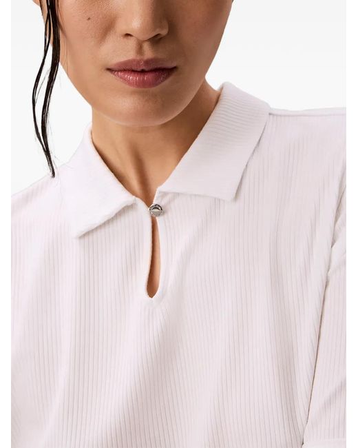 Calvin Klein Geribbeld Poloshirt in het White