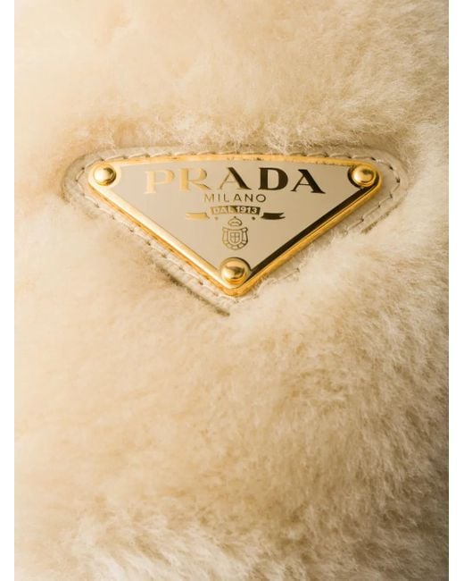 Prada Natural Shearling Earmuffs