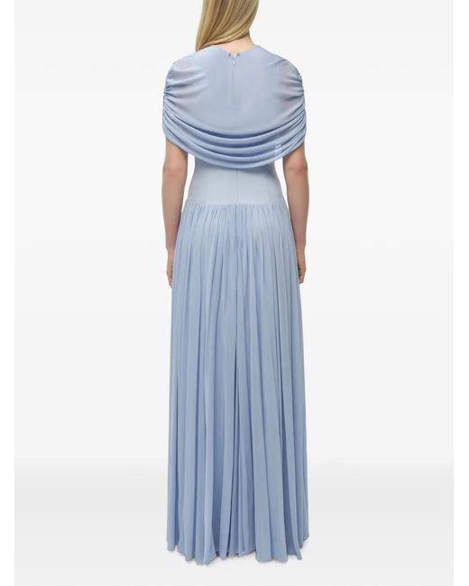 Jonathan Simkhai Blue Nancie Cape Maxi Dress