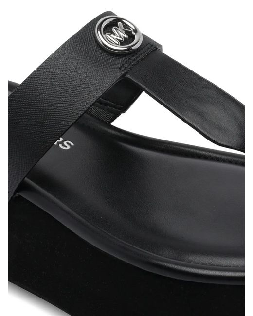 MICHAEL Michael Kors Black Logo-Detail Open-Toe Sandals