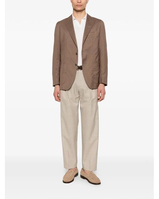 Tagliatore Brown Buttoned Single-Breasted Blazer for men