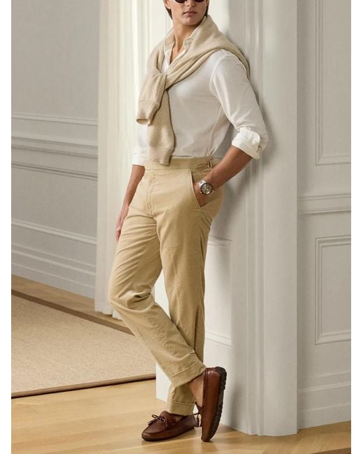 Ralph Lauren Natural Corduroy Welt-Pocket Trousers for men