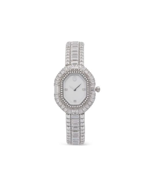 Swarovski White Crystal Pearl Octagon Baguette 28Mm