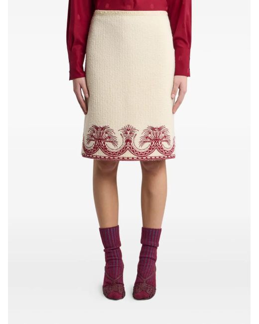 Etro Natural Bouclé Pencil Skirt