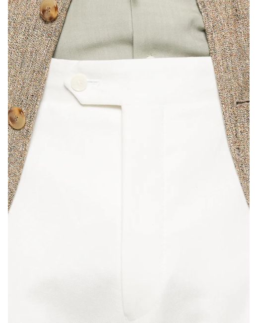 Fursac White Belt-Loops Trousers for men
