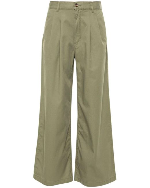 Levi's Green Pleat-detail wide-leg trousers