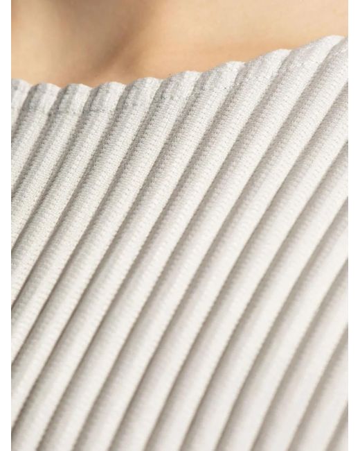Homme Plissé Issey Miyake White Pleated T-Shirt for men