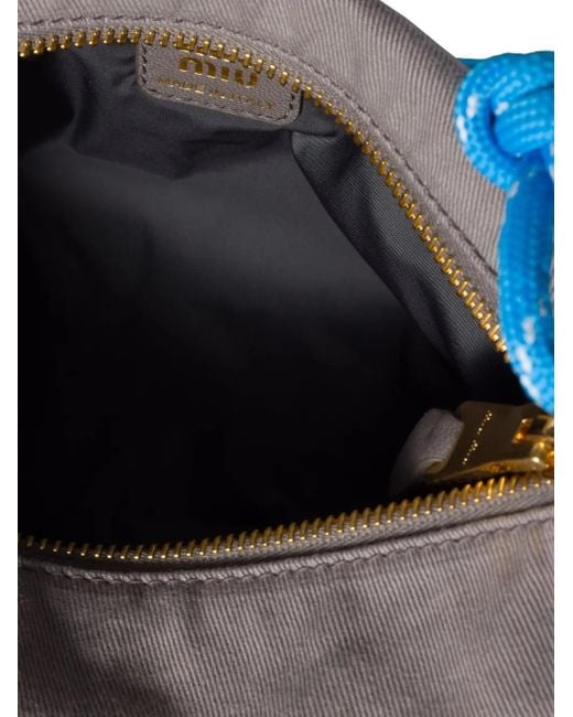 Mini Sac À Main Gabardine À Anse En Corde Miu Miu en coloris Blue