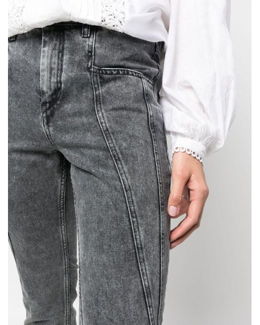 Isabel Marant Gray Skinny-Jeans mit Kontrasteinsatz