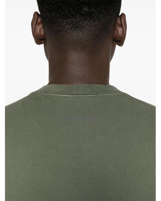 Stone Island Green Organic-Cotton Jersey Sweatshirt for men