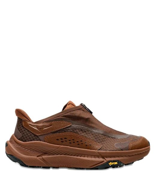 Hoka One One Brown Project Transport Zip-Detail Sneakers